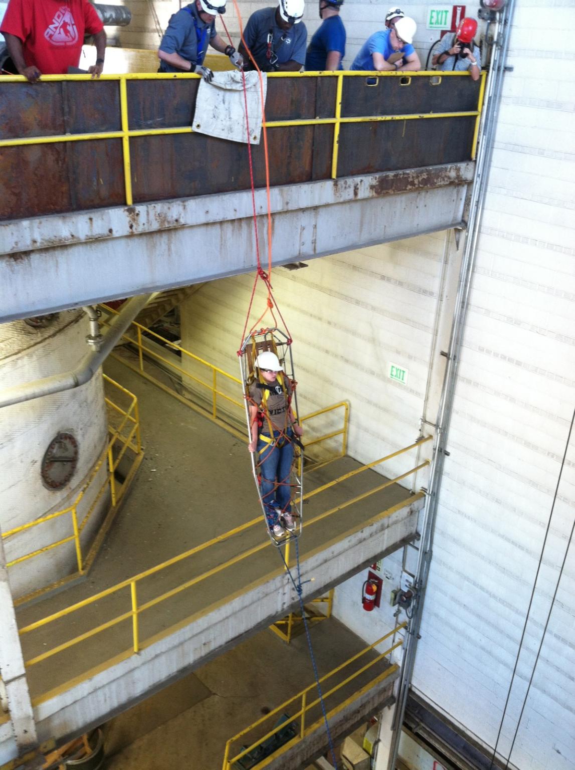 VALERO firefighters compete in a simulated  rescue mission. Courtesy photo