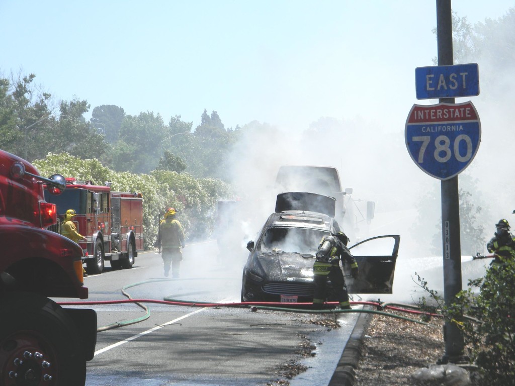 BENICIA firefighters battled a car fire on Wednesday. Donna Beth Weilenman/Staff