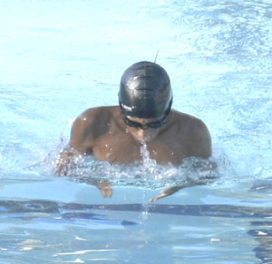 ELIAN SALINDONG of the Stingrays set an Honor time by winning the 11-12 boys 50-yard breaststroke in 39.44.