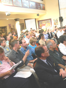 THE COUNCIL CHAMBER was filled, and others were seated elsewhere throughout City Hall for Thursday’s meeting. Donna Beth Weilenman/Staff