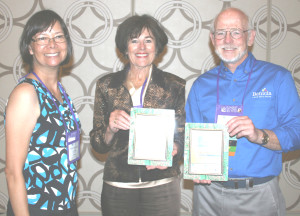 BENICIA MAYOR Elizabeth Patterson, center, City Manager Brad Kilger and City Attorney Heather McLaughlin pose with the Spotlight Awards given to the city for its energy and sustainability policies. Courtesy photo