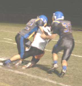 BENICIA’S DEFENSE smothered Arroyo quarterback Devin Delatorre, holding him to only one completion all night with four interceptions.