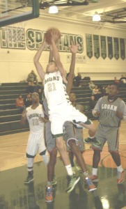 TAVIAN HENDERSON (21) has been the leading scorer early in the season for the St. Patrick-St. Vincent High boys varsity basketball team.
