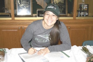 TAYA DE ALBA signed a letter of intent to play softball for Portland State University after playing one more season for St. Patrick-St. Vincent High School.