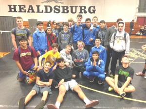 BENICIA HIGH’S wrestling team grabbed its third title in three weeks as the Panthers repeated as the Healdsburg dual champions last Saturday.