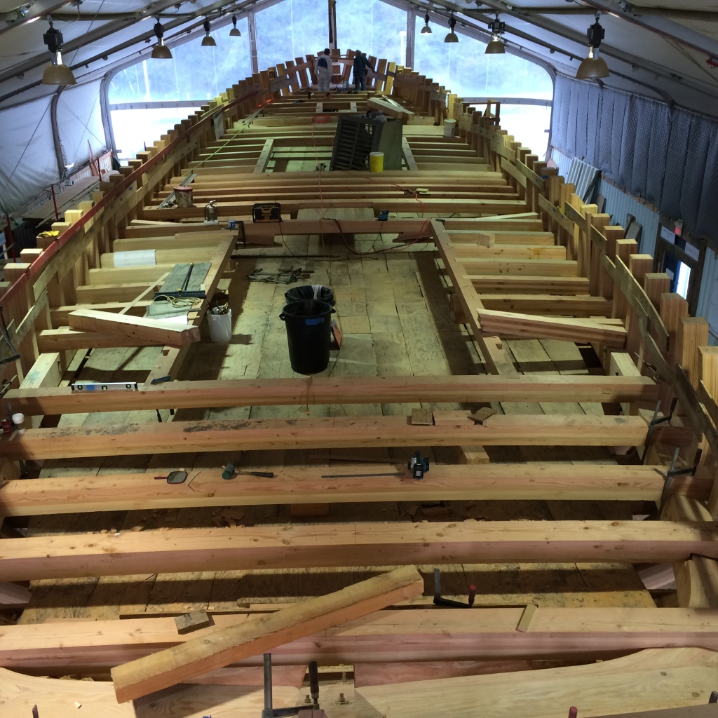 THE “BONES” of the Matthew Turner, a tall ship currently under construction in Sausalito. Courtesy photo