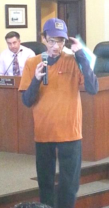IAN ALLEN at a City Council meeting last year at which his late mother, artist Bonnie Weidel, was honored. File photo
