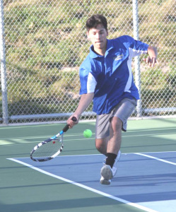 ALEXANDER VALENCIA won his No. 3 singles match Thursday, 6-0, 2-6, 6-2 .