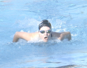 NICOLE PECK won the girls varsity 200 freestyle and 100 butterfly against Vallejo at the James Lemos Swim Center.