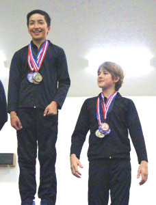 JACKSON MOYER (left) took first place in the All-Around at the 2015 NorCal Junior Olympics State Championships. Fellow Benician Kian Braulik (right) finished third in the same event.