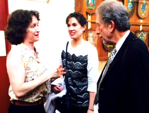 THE AUTHOR, left, with conductor David Ramadanoff and his wife, Pamela Martin, after Sunday's concert. Courtesy photos
