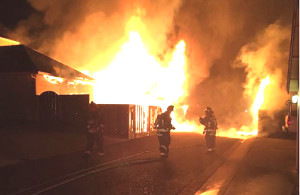 BENICIA FIREFIGHTERS battled a blaze on I Street on Saturday. Courtesy Joshua Chadwick