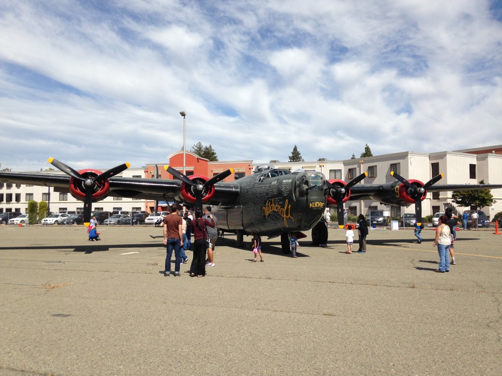 THE COLLINS FOUNDATION'S B-17 and three other World War II-era airplanes offered rides to enthusiasts and attracted spectators for on-the-ground views. Donna Beth Weilenman/Staff