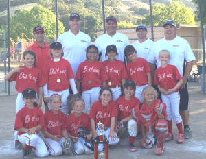 THE BENICIA OUTLAWS 8-under softball team opened its summer season by winning a tournament championship in San Jose last weekend. The 8U Outlaws are (back row from left) coaches Tony Horner, Peter French, Steve Walling, Jason Welsh, Ed Rojas; (middle row) Nora Welsh, Ava Marks, Lexi Yra, Rylee Jarmin, Imara Arakawa, Cierra Ray; (front row) Ava Horner, Venessa Smith, Olivia Kundysek, Emma French, Ava Rojas and Alyson Walling.