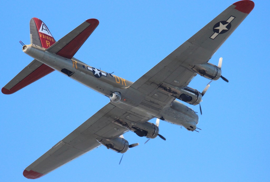 AS PART OF THE WINGS OF FREEDOM TOUR, a restored World War II B-17 Flying Fortress roared over Solano County on Sunday, carrying those who paid for a 30-minute ride out of Buchanan Field Airport, Concord. John Paterson photo