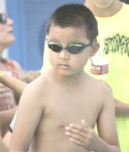 ADEN LI won the 25-yard freestyle, backstroke and breaststroke for the Stingrays' 7-8 boys.