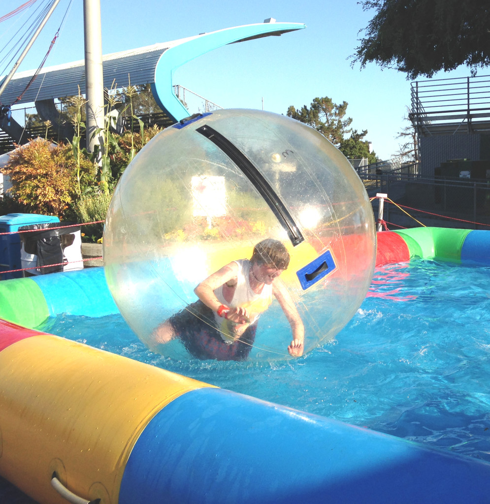 THE SOLANO COUNTY FAIR got under way Wednesday, with rides, exhibits, food and entertainment — including a chance to Zorb in a pool (above). The fair runs through Sunday; visit SCFair.com for ticket prices and more. Photos by Donna Beth Weilenman/Staff