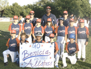 BENICIA’S 9/10 all-stars had their impressive postseason run come to an end Monday after a 5-1 loss to host St. Helena in the District 53 championship game. Benicia’s all-stars are Xander Estrada, Patrick Fernandez, Jacob French, Gage Gibbons, Vaughn Goshert, Kelly Harms, Logan Lee, Ryan Malte, Angel Martinez, Jake Matteson, T.J. Peters, Nathan Salas, manager Jay Matterson and coaches Jeff Lee and Josh Gibbons.