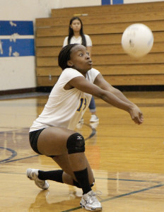 TAYLOR LEWIS had an ace and a couple of digs for Benicia in Tuesday’s season-opening sweep of visiting Pittsburg.
