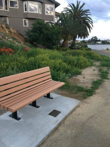 A memorial bench was installed by the water near West 3rd Street in honor of Rosie Switzer. Switzer, who died in November, served Benicia Unified School District for 46 years, first as a teacher at three different schools and then as a school board trustee and president.