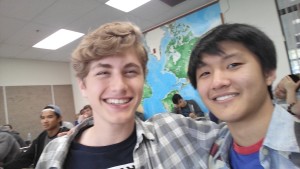 Austin Lim (Right) hangs out with fellow graduate Devin Jack-Haber in their Advanced Placement Government class. (Photo courtesy of Austin Lim)