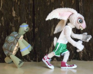 The Tortoise and the Hare will square off in Fratello Marionettes' production of the titular Aesop fable at Benicia State Parks Association's Vintage Games and Icre Cream Social event, Saturday, July 30 at the Benicia State Capitol. (Photo courtesy of Mike Caplin) 