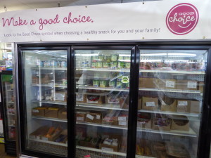 Healthier options at Bob's Food and Liquor are marked with a "Good Choice" symbol. (Photo by Elizabeth Warnimont)
