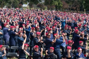 Rosie the Riveter's Facebook hosts made this happy announcement after last year's rally: "Official word is in: 'We are thrilled to inform you that your application for Largest gathering of people dressed as Rosie the Riveter (1,084) has been successful and you are now the Guinness World Records Title Holder!'" (Photo courtesy of the National Park Service)