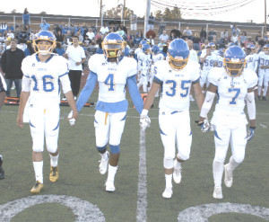 TEAM CAPTAINS (from left) Devin Holden, Xavier Judkins, Hunter Whitson and Cavon Etter hope to keep Benicia’s momentum going when the Panthers take on Maria Carrillo.