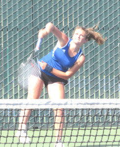 LILY HAYWARD won her No. 1 singles match in straight sets as the BHS girls tennis team opened the season with an 8-1 victory over host Vanden on Thursday.