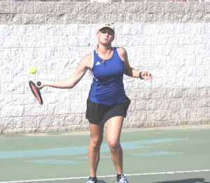 MELANIE FISHER was a 6-1, 6-0 winner in No. 2 singles for Benicia High’s girls tennis team Thursday against Bethel.