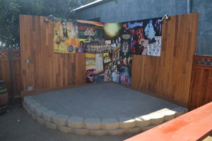 The stage for the new Lucca Beer Garden, which opened in June. (Photo by Nick Sestanovich)