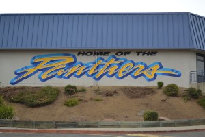 Benicia High School's new "Home of the Panthers" mural was donated by the class of 2008 and completed during this year's Homecoming Week. (Photo by Nick Sestanovich) 