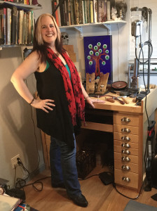 Keri Luiz, assistant editor for the Benicia Herald from 2011 to 2015, is the featured artist at Gallerie Renee Marie this month with her collection of skull-themed artwork. (Photo courtesy of Keri Luiz)