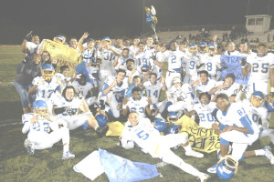 BENICIA HIGH’S varsity football team whipped Fairfield on Friday, 54-8, and captured its third straight SCAC co-championship.