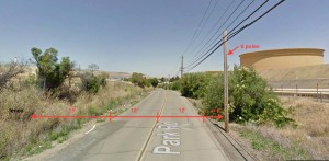 A segment of Park Road that would be widened to accommodate automobile, heavy vehicle and bicycle traffic under the proposed Park Road improvement project. (Photo courtesy of Benicia Public Works Department)
