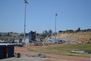 Out with the old, and in with the new. The renovation of Benicia High School's stadium was one of the big news stories coming out of Benicia Unified School District in 2016. (Photo by Nick Sestanovich)