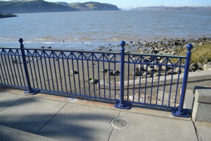 The promenade railing along the First Street was recently replaced with the help of Measure C funds. The city will hold a ribbon cutting ceremony in January. (Photo by Nick Sestanovich)