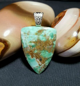 This Australian Outback Variscite is one example of the finished pieces that will be on display, along with a variety of crystals, fossils and beads, at the "Spring Bling" gem and mineral show at the Solano County Fairgrounds next weekend. (Photo by Cyndi Wolke)
