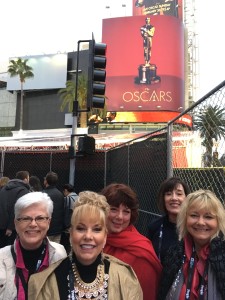 Benicians Donna Ernst, Patti Baron, Penny Stell, Patty Gavin and Christina Strawbridge had front row seats on the red carpet at the 2017 Academy Awards. (Photo by Penny Stell)